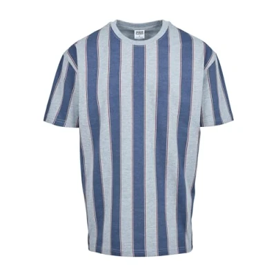 Afbeelding van Urban Classics Printed Oversized BOLD Stripe TEE Tshirt print, Heren, Maat: Medium, Vintageblue