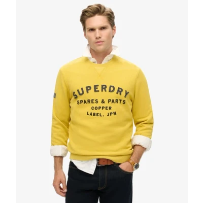 Afbeelding van Superdry Mannen Workwear Sweatshirt met Applicatie Geel Grootte: M