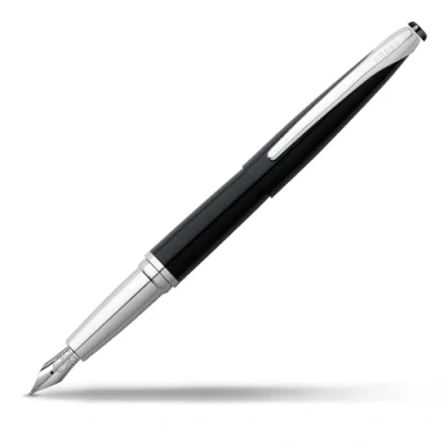 Afbeelding van Cross ATX vulpen (M veer, incl. 2 zwarte inktpatronen &amp; premium geschenkdoos) basalt zwart
