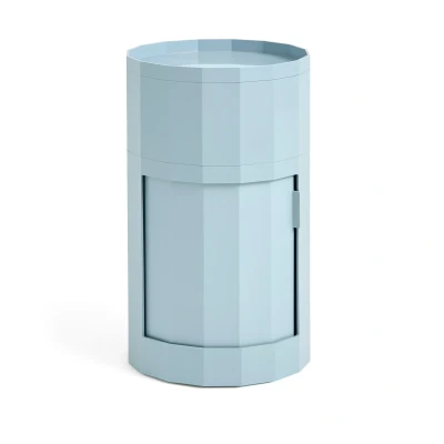 Afbeelding van HAY Facet Cabinet high bijzettafel 66 cm Misty blue
