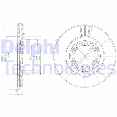 Afbeelding van Delphi Diesel Remschijven BG3809