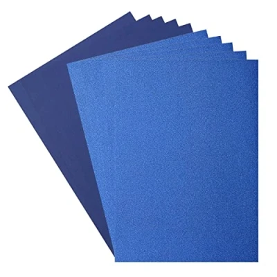 Afbeelding van Florence Cardstock (216 g/m²) &amp; glitterpapier (250 g/m²), donkerblauw, A4, 10 vellen, voor scrapbooking, kaarten maken, stansen en meer papierambachten