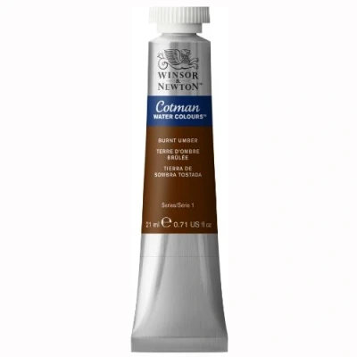 Afbeelding van Winsor &amp; Newton 0308076 Cotman aquarelverf, uitstekende transparantie, kleursterkte, tintsterkte en goede schildereigenschappen 21ml Tube, Burnt Umber