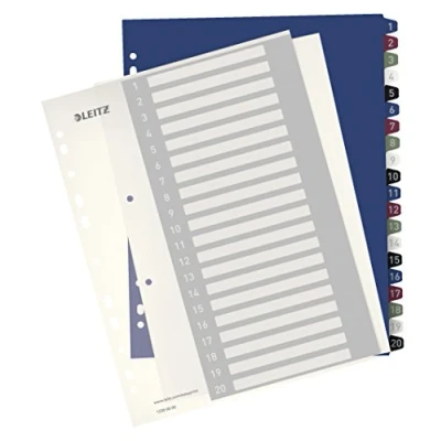 Afbeelding van Leitz personaliseerbare tabbladen, 11 gaatsperforatie, 1 20 tabs