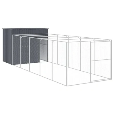 Afbeelding van vidaXL Hondenhok met ren 214x661x181 cm gegalvaniseerd staal antraciet