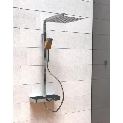 Afbeelding van Schutte Ocean complete regendouche inclusief thermostaatkraan en planchet chroom/antraciet