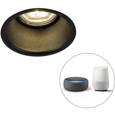 Afbeelding van QAZQA Moderne smart inbouwspot zwart incl. WiFi GU10 Dept