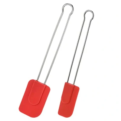 Afbeelding van Westmark 2 kook en deegspatels met siliconen kop, lengte: 22,5 cm/28,5 cm, siliconen/roestvrij staal, siliconen, rood/zilver, 154622E7