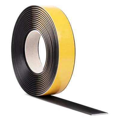 Afbeelding van Quest Overgangsprofiel, zelfklevend, 5 m, pvc overgangslijst, overgangsrail, afdeklijst, vloerlijst, compensatieprofiel, zwart, 35 mm
