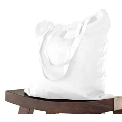 Afbeelding van katoenen tas 38x42 cm 5 stuk onbedrukt, twee lange hengsels OEKO TEX® gecertificeerd stoffen tas, draagtas, boodschappentas, Boodschappentas om de wit te schilderen