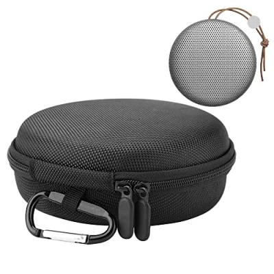 Afbeelding van VBESTLIFE bluetooth luidsprekerhoes, draagbare ronde luidspreker voor op reis, B &amp; O BeoPlay A1 draadloze met karabijnhaak, zwart