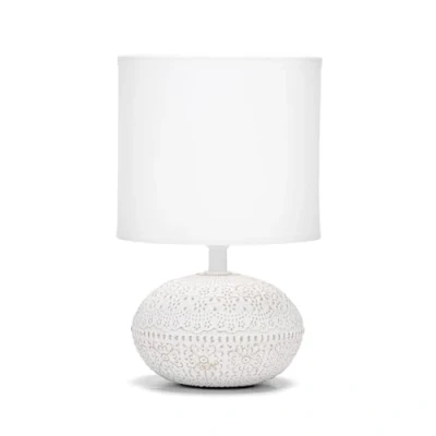 Afbeelding van Aigostar Keramische Tafellamp, Vintage Tafellamp met stoffen kap, E14 fitting, max.40W, moderne bedlamp, nachtlampje voor slaapkamer, woonkamer, kantoor (zonder gloeilamp) H255mm