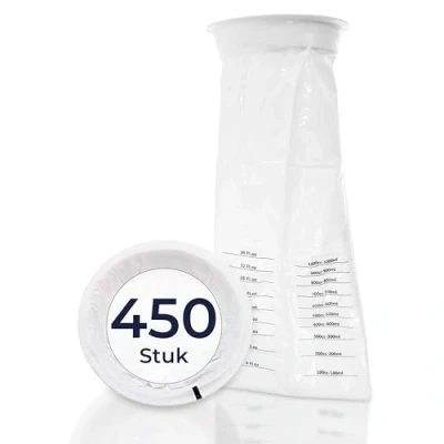 Afbeelding van HaseMed 450 Wegwerpspuugzakken met sluitring, 10 stuks, lekvrij, hygiënisch, ideaal bij misselijkheid en op reis