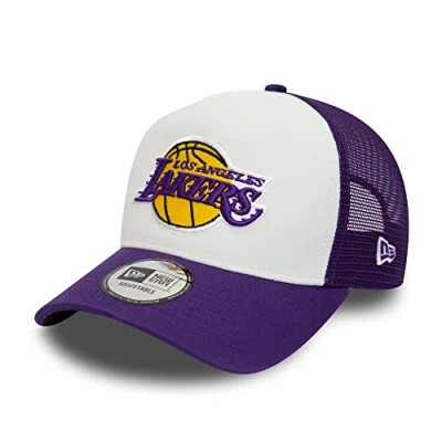 Afbeelding van New Era TEAM Colour Block Trucker Unisex Pet, Maat: One Size, White/purple
