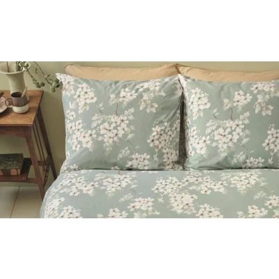 Afbeelding van Dekbedovertrek Ariadne at Home Blooming Flowers Blauw Groen Katoen 200 x / 220 cm 2 Persoons