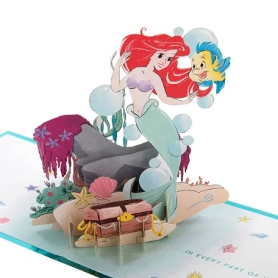 Afbeelding van Hallmark Disney De kleine zeemeermin, 3D &amp; pop up kaart, elke gelegenheid, verjaardag, dochter, zus, kleindochter, Ariel, onderwater thema, blauw
