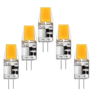 Afbeelding van G4 ledlampen, 5 W, vervanging 50 W halogeenlampen, 500 lumen, led warm wit, 3000 K, 12 V AC/DC, flikkert niet, niet dimbaar, 360 graden licht, ledgloeilampen, stuks