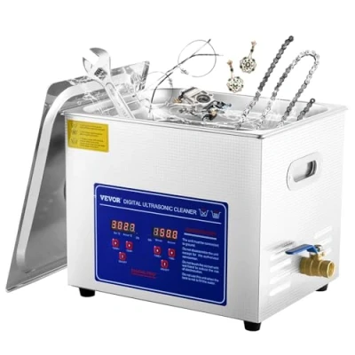 Afbeelding van VEVOR Ultrasone reiniger Machine 10L Roestvrij staal reinigingsmachine Digitale verwarming Timer Sieradenreiniging voor commercieel persoonlijk thuisgebruik (10L)