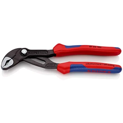 Afbeelding van Knipex Cobra Hightech waterpomptang grijs geatramenteerd, met meer componentengrepen 180 mm (zelfbedieningskaart/blister) 87 02 SB