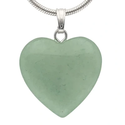 Afbeelding van Lebensquelle Plus Hartvormige hanger groene aventurijn edelsteen 2 x cm hart met oogje,