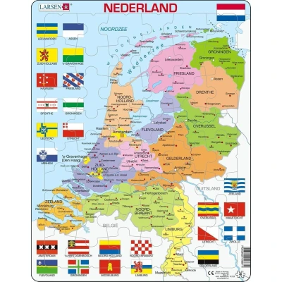 Afbeelding van Larsen Legpuzzel Maxi Nederland Junior Karton 48 Stukjes