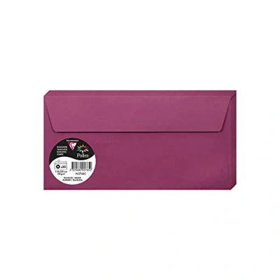 Afbeelding van Clairefontaine 5765C pakket met 20 zelfklevende enveloppen, formaat DL 11 x 22 cm, 120 g/m², kleur: frambooskleurig, uitnodigingen en evenementen, serie pollen, premium papier, glad