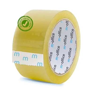 Afbeelding van m office Cinta Adhesiva Transparente, de Embalar para Embalaje Cajas, Envíos, Mudanzas y Manualidades, Precinto Transparente Seguro Resistente (48mmx66m, x1)
