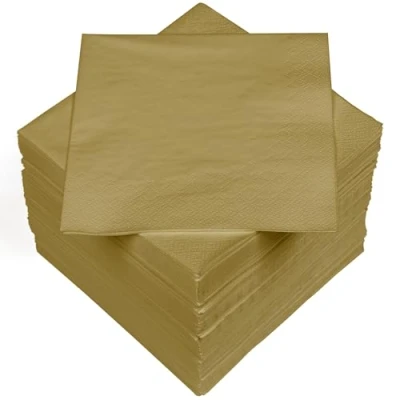 Afbeelding van HEKU 30241 24: 100 effen servetten, 3 laags, 33x33cm, goud, medium