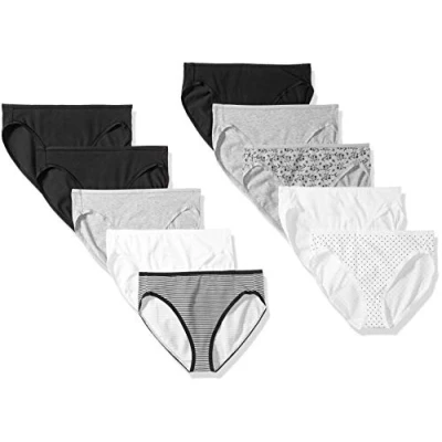 Afbeelding van Amazon Essentials Women&#039;s Katoenen hoge onderbroek met pijpen (verkrijgbaar in grote maten), Pack of 10, Neutraal, L