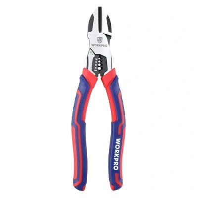 Afbeelding van WORKPRO Diagonale snijtang met draadstripper, 200mm Heavy Duty Cr V draadsnijders, multifunctionele zijsnijders hoge hefboomwerking industriële tang