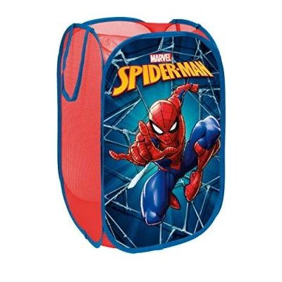 Afbeelding van Superdiver Kindervouwbare lakenmand met handgrepen Organiserende Kubus voor kleding en speelgoed (58x36x36) Kinderopvang Containerruimte Meisjes Baby slaapkamermandje (Spiderman)
