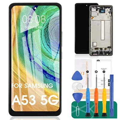 Afbeelding van TFT Voor Samsung Galaxy A53 5G Lcd scherm Screen Vervanging SM A536 Touch Digitizer Reparatie Kits Met Frame (zwart, Geen Figerprint Functie)