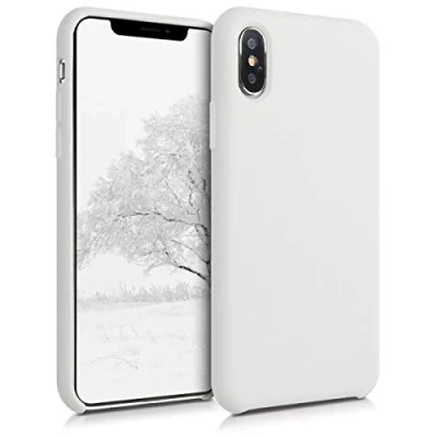 Afbeelding van kwmobile telefoonhoesje geschikt voor Apple iPhone XS Hoesje met siliconen coating Smartphone case in wit