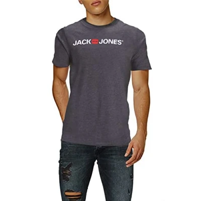Afbeelding van Jack &amp; Jones T shirt voor heren, grijs (dark grey melange), L