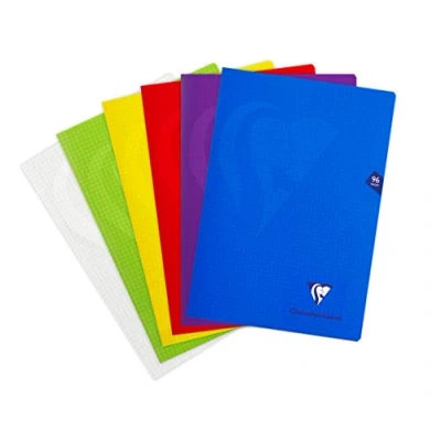 Afbeelding van Clairefontaine 293162AMZ Set van 2 Mimesys Gebonden Notitieboeken A4 21x29,7 cm 96 Pagina&#039;s met Kleine Ruiten 90 g/m² Wit Papier Willekeurige Kleuren.