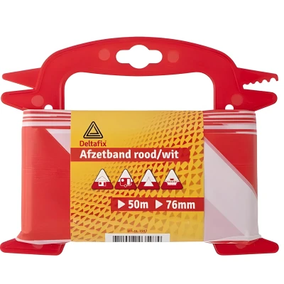 Afbeelding van Deltafix afzetband rood / wit 50 m