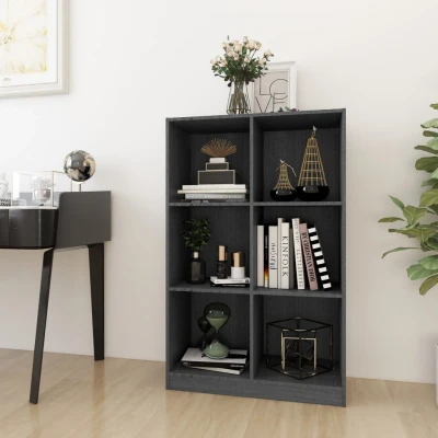 Afbeelding van Boekenkast 70x33x110 cm massief grenenhout grijs