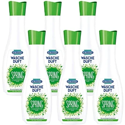 Afbeelding van Dr. Beckmann Wasgeur Spring, voor een frisse en langdurige geur, zonder wasverzachter geschikt alle soorten textiel, verpakking van 6 (6 x 250 ml)