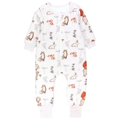 Afbeelding van TupTam Baby Slaapzak met Beentjes en Mouwtjes 2.5 Tog, Bosdieren beer vos haas bruin rood, 104 110