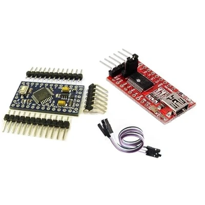 Afbeelding van 1 stuks Pro Mini Atmega 328P 5V/16MHz + FTDI FT232RL USB naar TTL seriële converter