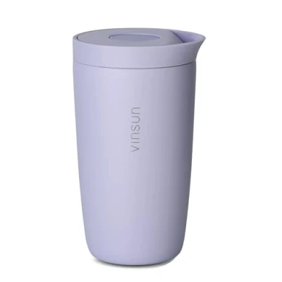 Afbeelding van Vinsun Thermosbeker Koffie to go 350ml Roestvrij Stal, Dubbelwandig geïsoleerd, Lekvrije Reisbeker voor Warme en Koude Dranken Koffiebeker met Quick Press sluiting