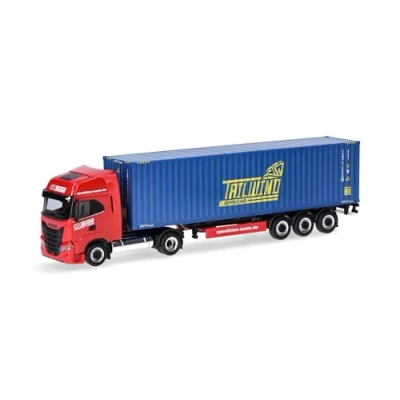 Afbeelding van Herpa vrachtwagen model Iveco S Way LNG Container &quot;HH Bode/Tailwind&quot;(Schleswig Holstein/Lübeck), schaal 1:87, voor diorama, modelbouw, verzamelobject, Made in Germany, kunststof