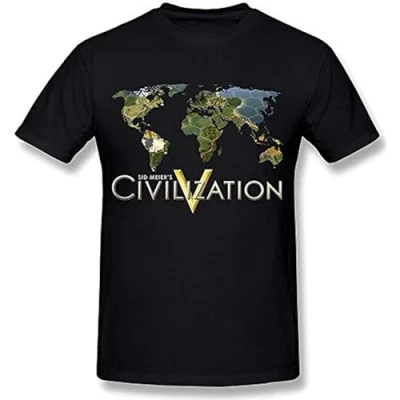 Afbeelding van Men&#039;S Cool Picture Sid Meiers Civilization V Game Cotton T Shirt Size M