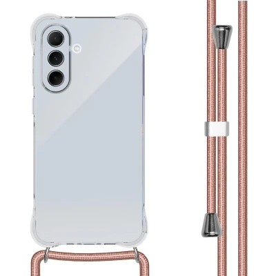 Afbeelding van Samsung Galaxy A56 Hoesje Kunststof imoshion Backcover met koord/Hardcase/Koordhoesje Rosé goud Telefoonhoesje