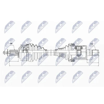 Afbeelding van NTY NPW VV 021 Aandrijfas Vooras links 615mm Automatische versnellingsbak VOLVO: XC90 II (256) T6 AWD, 2.0 D4, T5 Polestar AWD