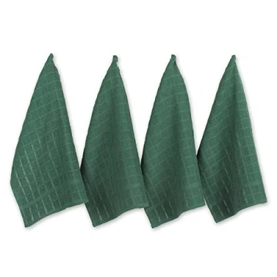 Afbeelding van DII Windowpane Vaatdoek Set, Katoen, Donkergroen Solid, 16x26