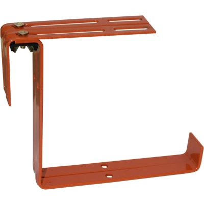 Afbeelding van Set van 2 verstelbare metalen balkonbeugels voor een railing t/m 14 cm in de kleur terracotta Plantenbakbeugels