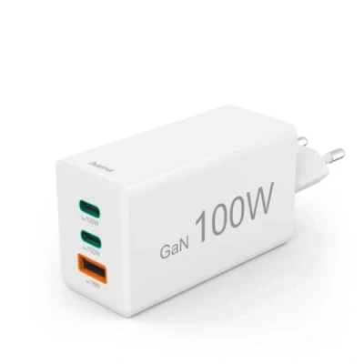 Afbeelding van Hama Quick Charger GaN 2x USB C PD 1x A QC Mini 100 W Oplader Wit