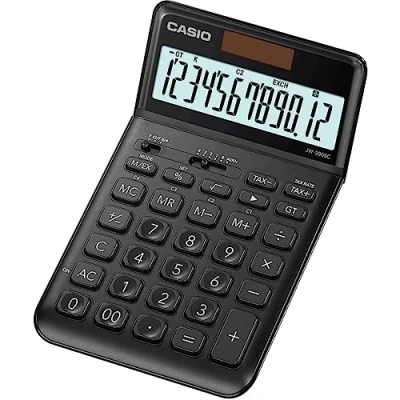 Afbeelding van Casio JW 200SC BK Bureaurekenmachine Zwart Aantal displayposities: 12 werkt op zonne energie, batterijen (b x h d) 109 11 184 mm