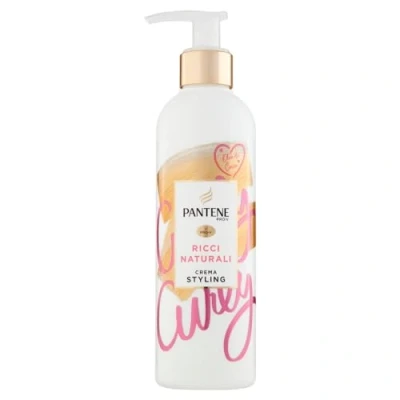 Afbeelding van Pantene Pro V Styling Crème + thermoprotector, natuurlijke krullen, zonder spoelen, verzorgend, met kokosolie, voor kroes en zachte gehydrateerde 235 ml